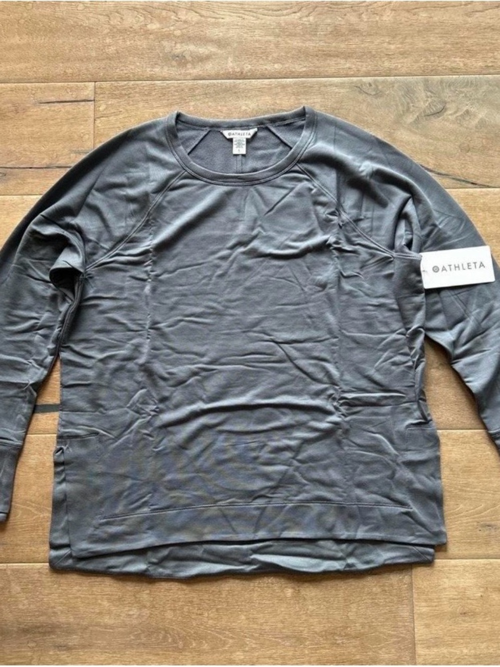 Athleta Women’s Long-Sleeve Crew in Charcoal Gray